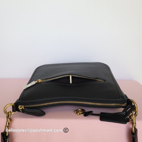 COACH Chaise Pebbled Leather Crossbody Bag- Black color 🎈$238. - Picture 11 of 16